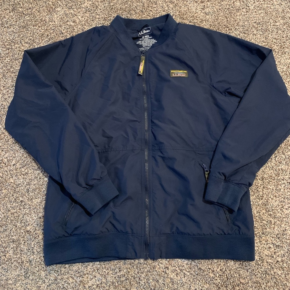 Women’s LL Bean Navy Blue Light Weight Full Zip Jacket